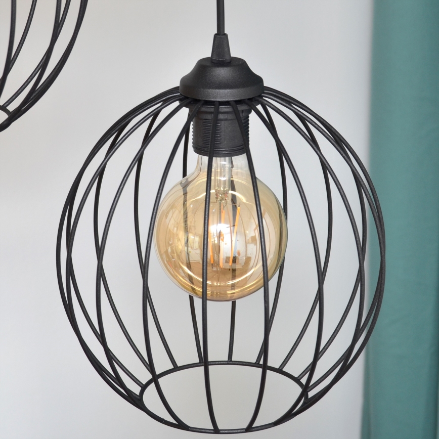 LED Lustr na lanku MERCURE 3xE27/15W/230V pr. 50 cm černá