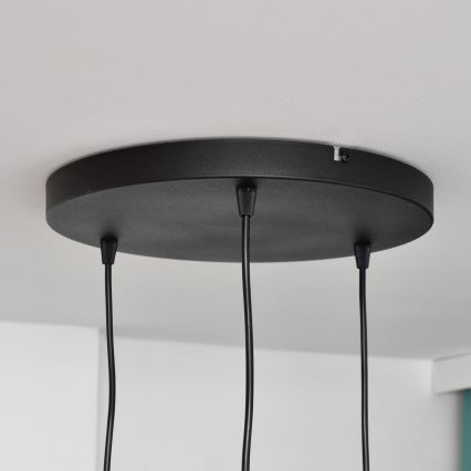 LED Lustr na lanku MERCURE 3xE27/15W/230V pr. 50 cm černá