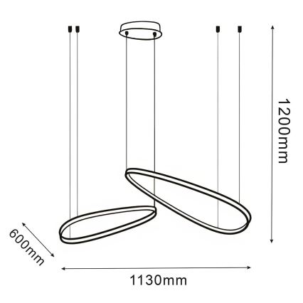 LED Lustr na lanku MICHELLE LED/48W/230V 4000K černá
