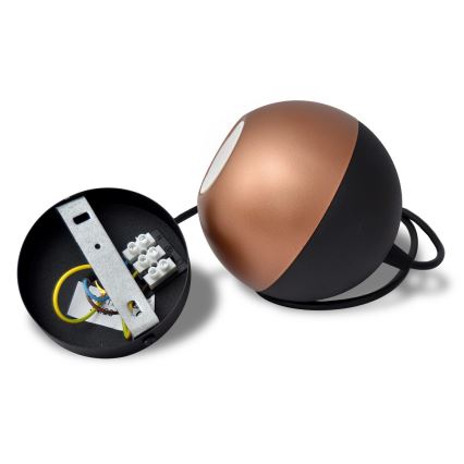 LED Lustr na lanku MIDWAY 1xGU10/4,8W/230V černá/měděná