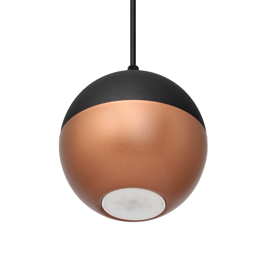 LED Lustr na lanku MIDWAY 3xGU10/4,8W/230V černá/měděná