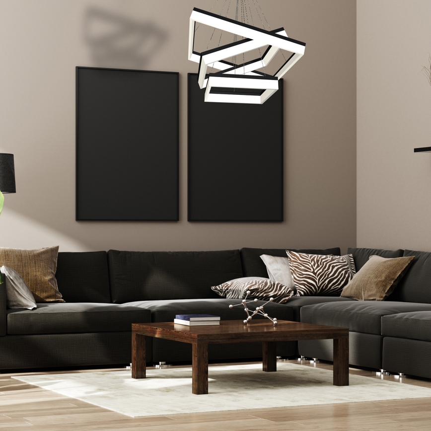 LED Lustr na lanku NERO 3xLED/140W/230V