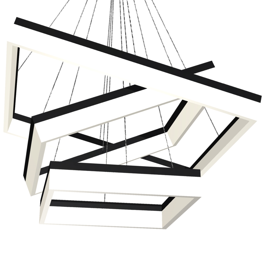 LED Lustr na lanku NERO 3xLED/140W/230V