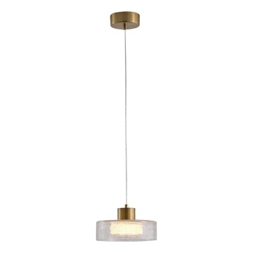 LED Lustr na lanku NIMBUS LED/8W/230V 3000K zlatá/čirá pr. 20 cm