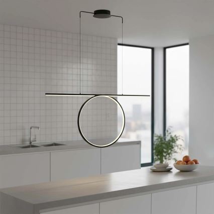 LED Lustr na lanku ODETTA LED/42W/230V 4000K černá