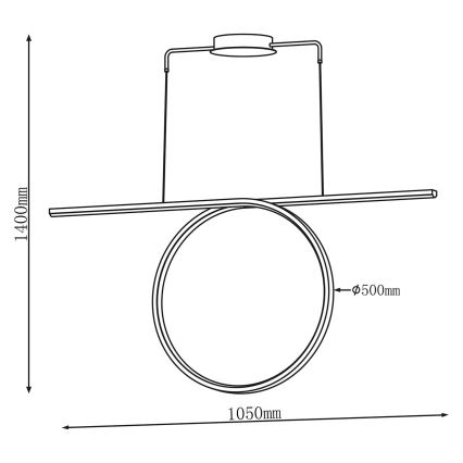 LED Lustr na lanku ODETTA LED/42W/230V 4000K černá