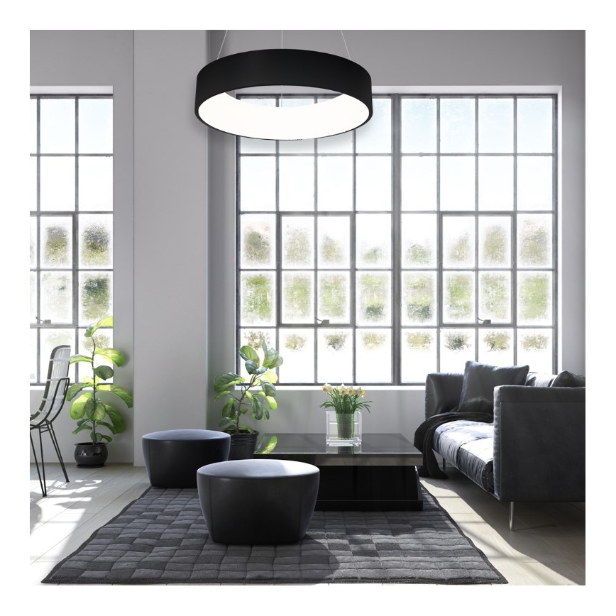 LED Lustr na lanku OHIO BLACK LED/24W/230V