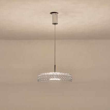 LED Lustr na lanku PERFORATO LED/10W/230V 3000K lesklý chrom pr. 35 cm