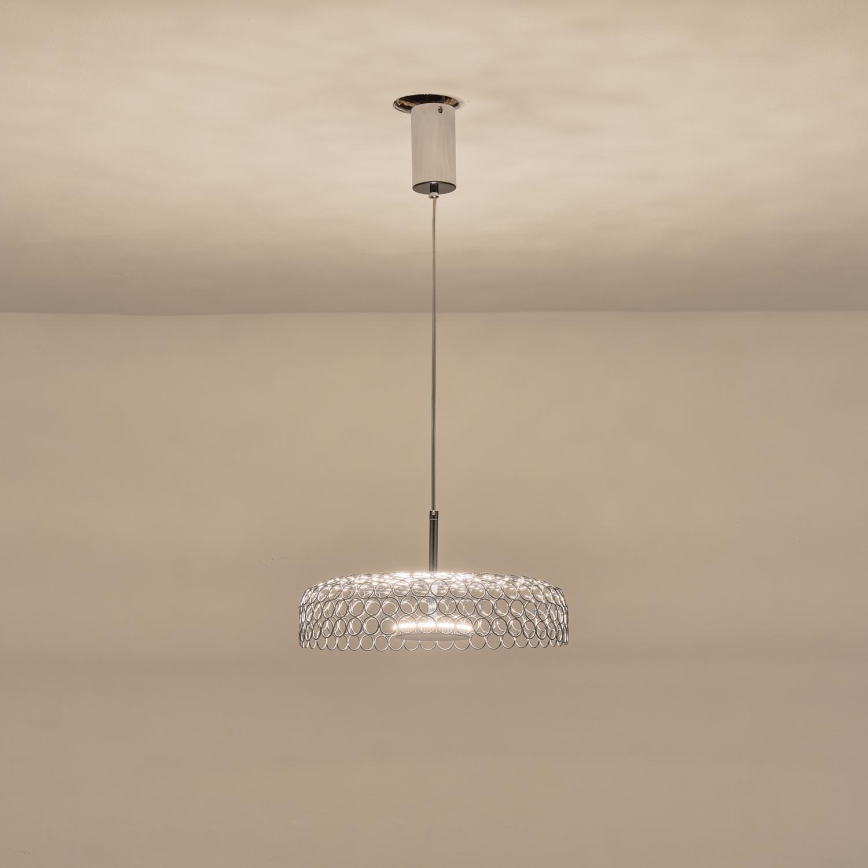 LED Lustr na lanku PERFORATO LED/10W/230V 3000K lesklý chrom pr. 35 cm