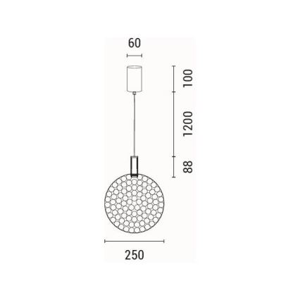 LED Lustr na lanku PERFORATO LED/10W/230V 3000K lesklý chrom pr. 35 cm