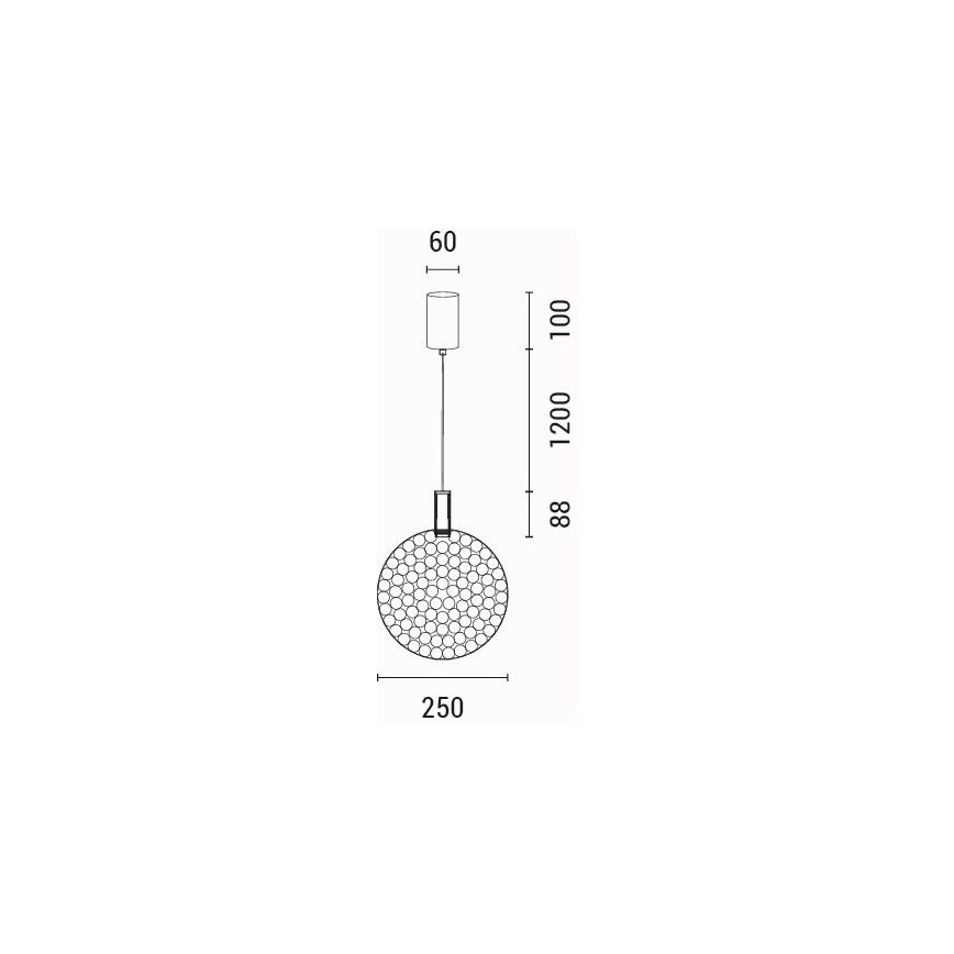 LED Lustr na lanku PERFORATO LED/10W/230V 3000K lesklý chrom pr. 35 cm