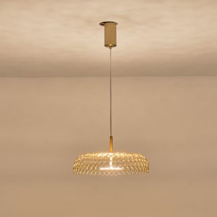 LED Lustr na lanku PERFORATO LED/10W/230V 3000K zlatá pr. 35 cm