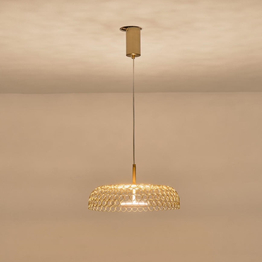 LED Lustr na lanku PERFORATO LED/10W/230V 3000K zlatá pr. 35 cm
