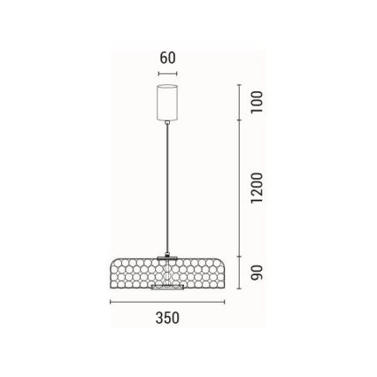 LED Lustr na lanku PERFORATO LED/10W/230V 3000K zlatá pr. 35 cm