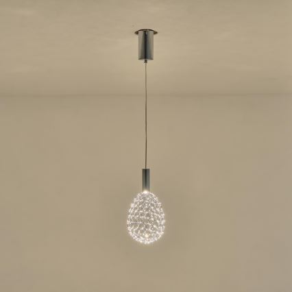 LED Lustr na lanku PERFORATO LED/6,3W/230V 3000K lesklý chrom pr. 14 cm