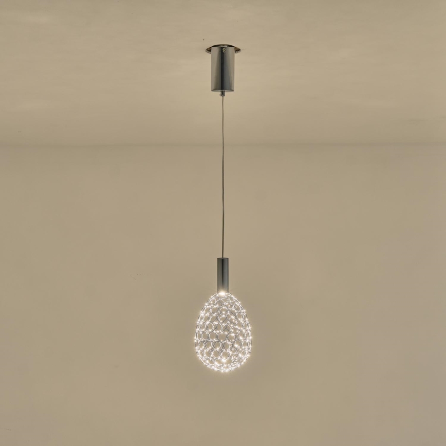 LED Lustr na lanku PERFORATO LED/6,3W/230V 3000K lesklý chrom pr. 14 cm