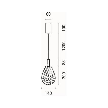 LED Lustr na lanku PERFORATO LED/6,3W/230V 3000K lesklý chrom pr. 14 cm