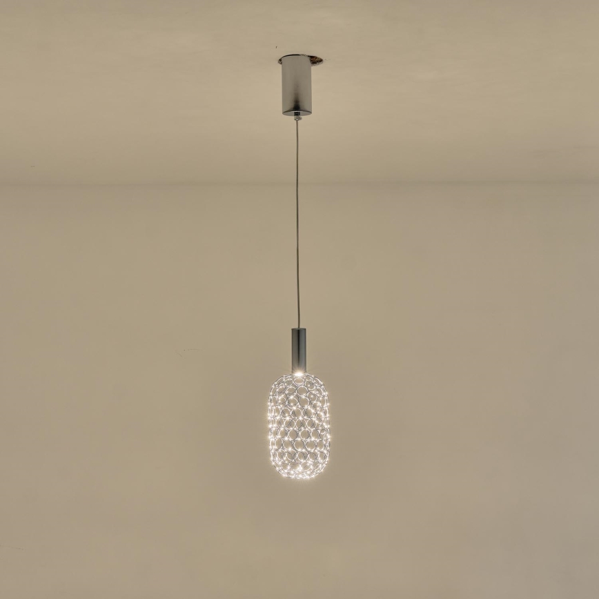 LED Lustr na lanku PERFORATO LED/6,3W/230V 3000K lesklý chrom pr. 20 cm