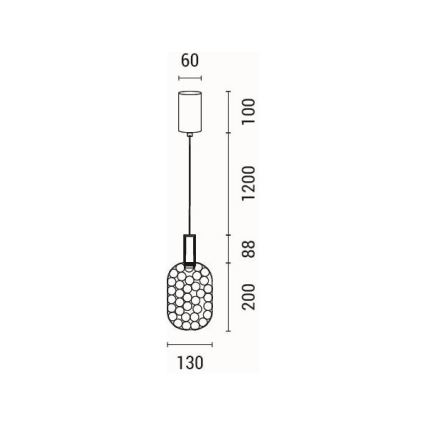LED Lustr na lanku PERFORATO LED/6,3W/230V 3000K lesklý chrom pr. 20 cm