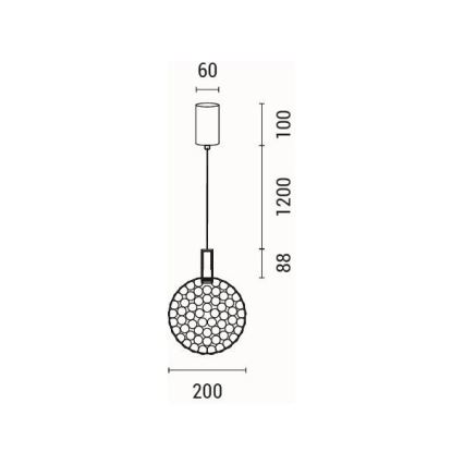 LED Lustr na lanku PERFORATO LED/6,3W/230V 3000K lesklý chrom pr. 20 cm