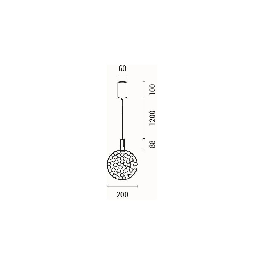 LED Lustr na lanku PERFORATO LED/6,3W/230V 3000K lesklý chrom pr. 20 cm