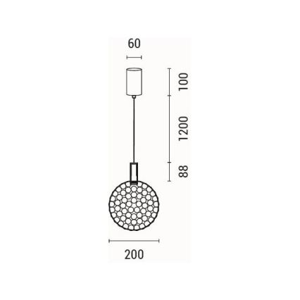 LED Lustr na lanku PERFORATO LED/6,3W/230V 3000K lesklý chrom pr. 25 cm
