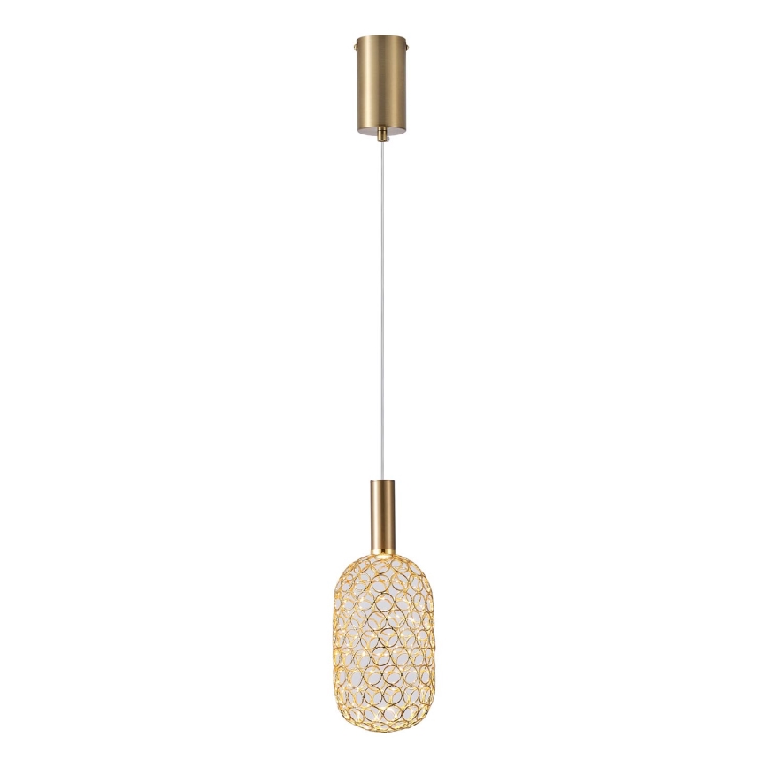 LED Lustr na lanku PERFORATO LED/6,3W/230V 3000K zlatá pr. 20 cm