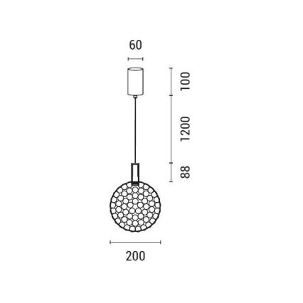 LED Lustr na lanku PERFORATO LED/6,3W/230V 3000K zlatá pr. 20 cm