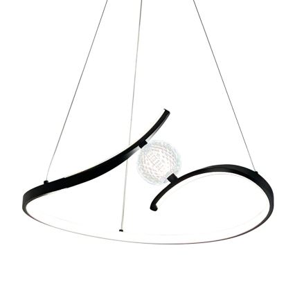 LED Lustr na lanku PERLA LED/34W/230V černá
