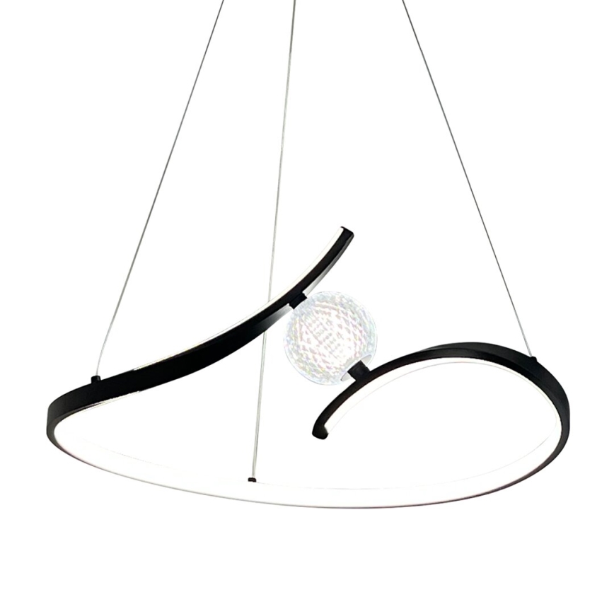 LED Lustr na lanku PERLA LED/34W/230V černá