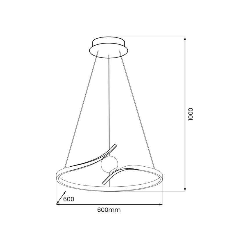 LED Lustr na lanku PERLA LED/34W/230V černá