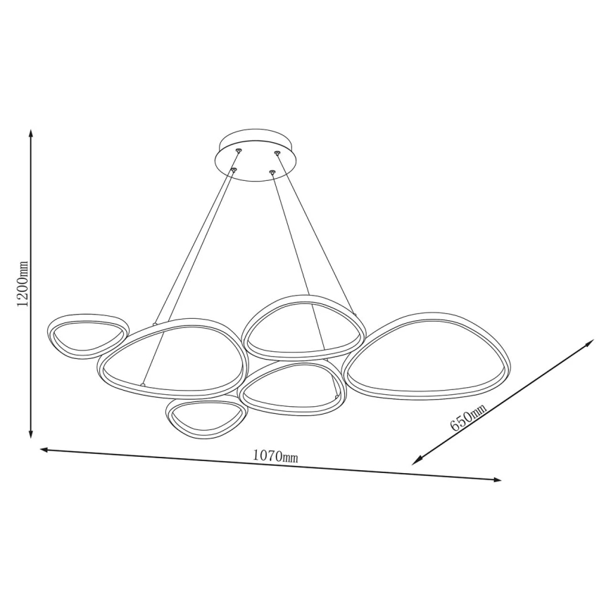 LED Lustr na lanku PETRA LED/58W/230V 4000K černá