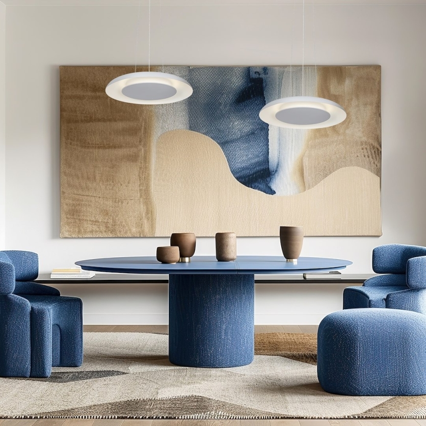 LED Lustr na lanku PIATTINO LED/30W/230V 2700/3200/4000K pr. 40 cm bílá