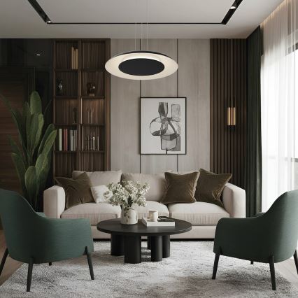 LED Lustr na lanku PIATTINO LED/30W/230V 2700/3200/4000K pr. 40 cm černá