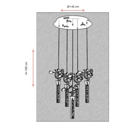LED Lustr na lanku PIGEON 5xLED/6W/230V 6500K lesklý chrom