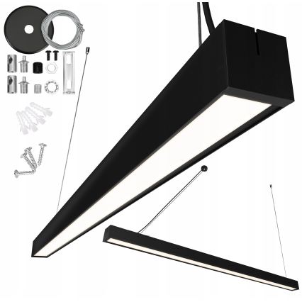 LED Lustr na lanku/přisazený LED/44W/230V 4000K 120 cm černá