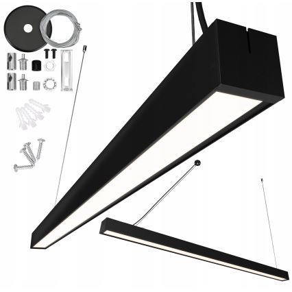 LED Lustr na lanku/přisazený LED/44W/230V 6000K 120 cm černá