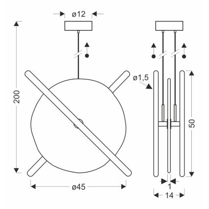 LED Lustr na lanku RELAX LED/15W/230V zlatá/bílá