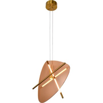 LED Lustr na lanku RELAX LED/15W/230V zlatá/kouřová hnědá