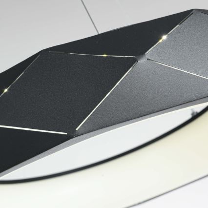 LED Lustr na lanku REUS LED/36W/230V 4000K pr. 61 cm černá