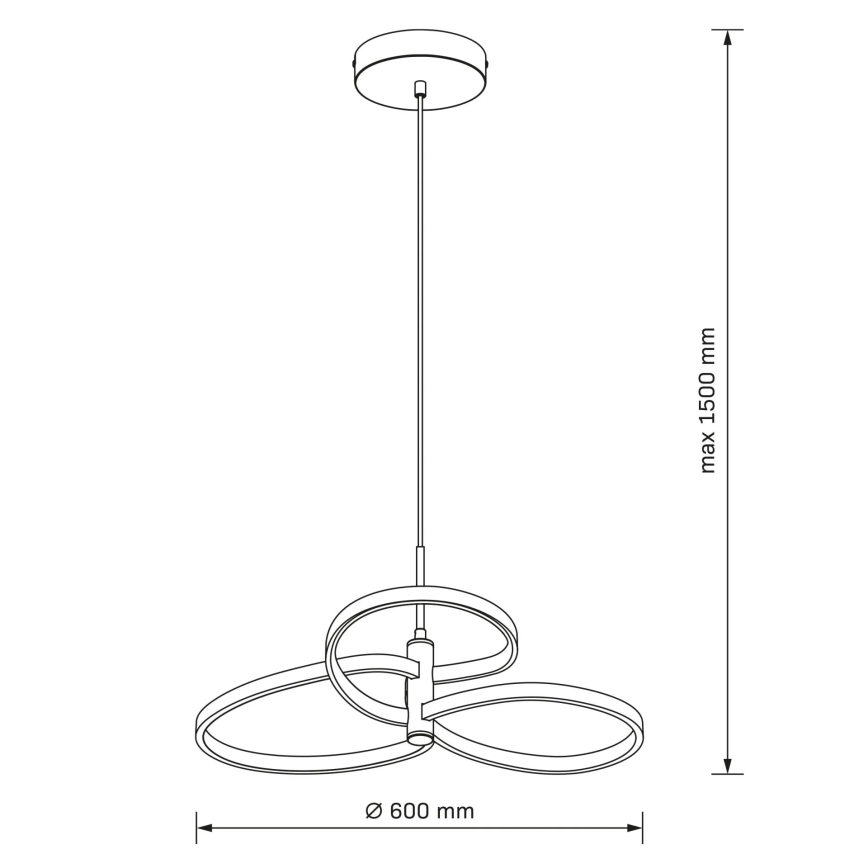 LED Lustr na lanku RIBBON LED/25W/230V 4000K černá