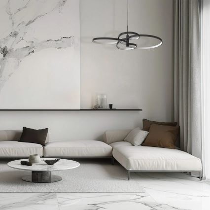 LED Lustr na lanku RIBBON LED/37W/230V 4000K černá