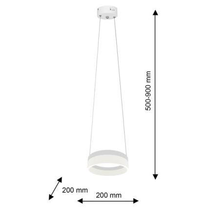 LED Lustr na lanku RING LED/12W/230V