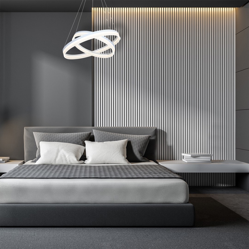 LED Stmívatelný lustr na lanku RING s dálkovým ovladačem LED/60W/230V