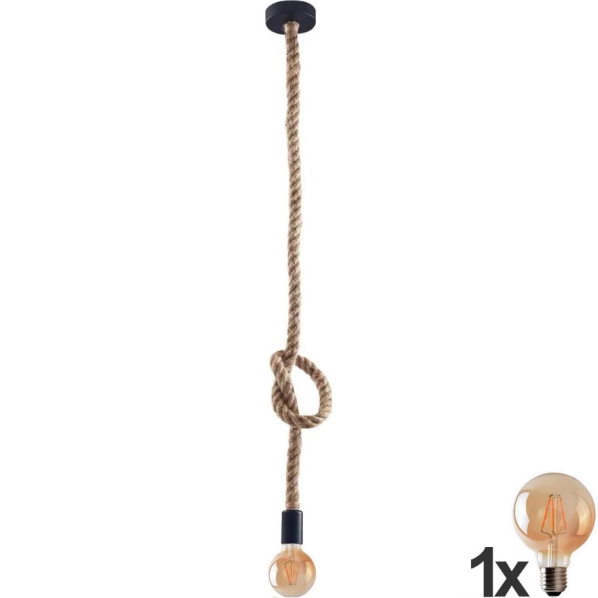 LED Lustr na lanku ROPE 1xE27/8W/230V
