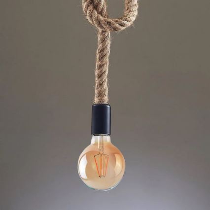 LED Lustr na lanku ROPE 1xE27/8W/230V