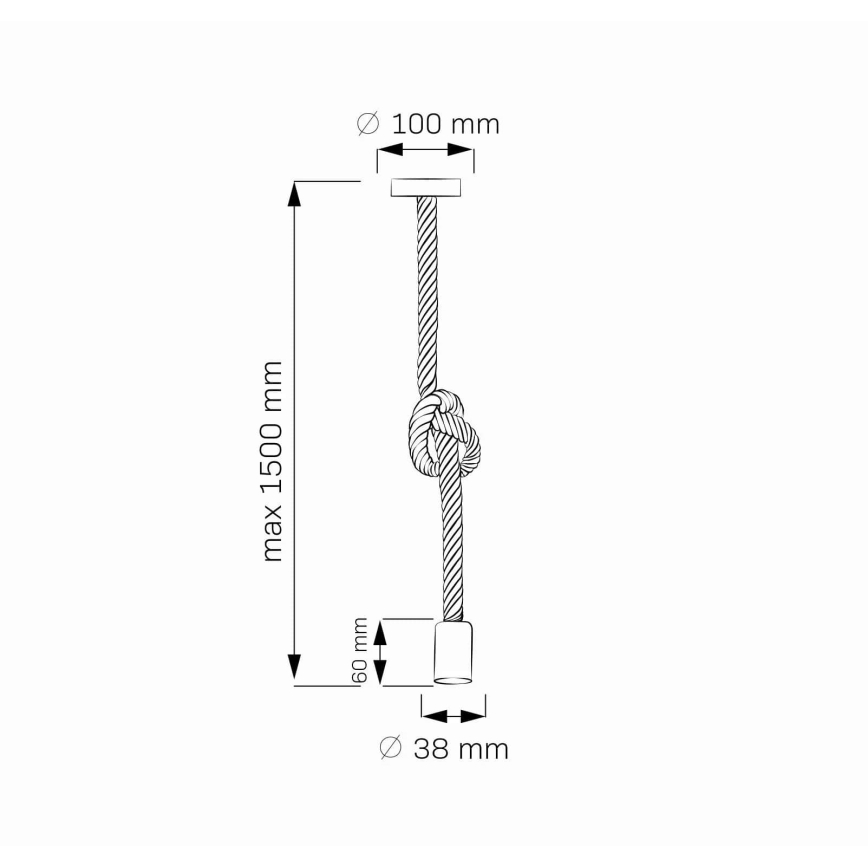LED Lustr na lanku ROPE 1xE27/8W/230V