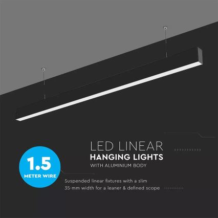 LED Lustr na lanku SAMSUNG CHIP 1xLED/40W/230V 4000K černá