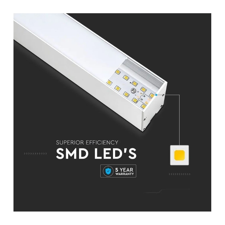 LED Lustr na lanku SAMSUNG CHIP LED/40W/230V 6400K bílá