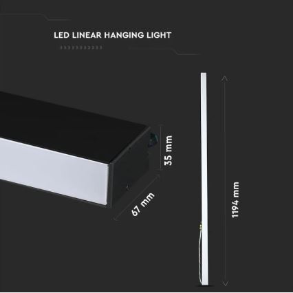 LED Lustr na lanku SAMSUNG CHIP LED/40W/230V 6400K černá